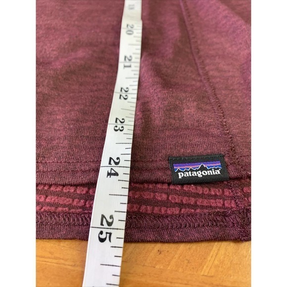 PATAGONIA Capilene 1/4 Zip Womens Burgundy Performance Base Layer Shirt Top Sz M - Picture 5 of 5